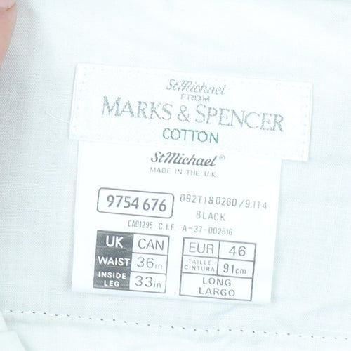 Marks and Spencer Men’s Black Corduroy Trousers 36W 33L Cotton Classic