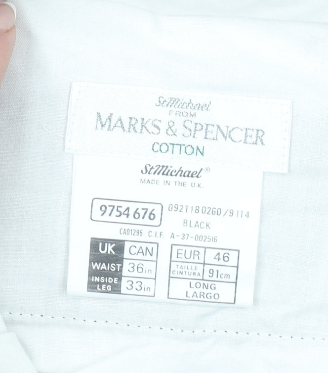 Marks and Spencer Men’s Black Corduroy Trousers 36W 33L Cotton Classic