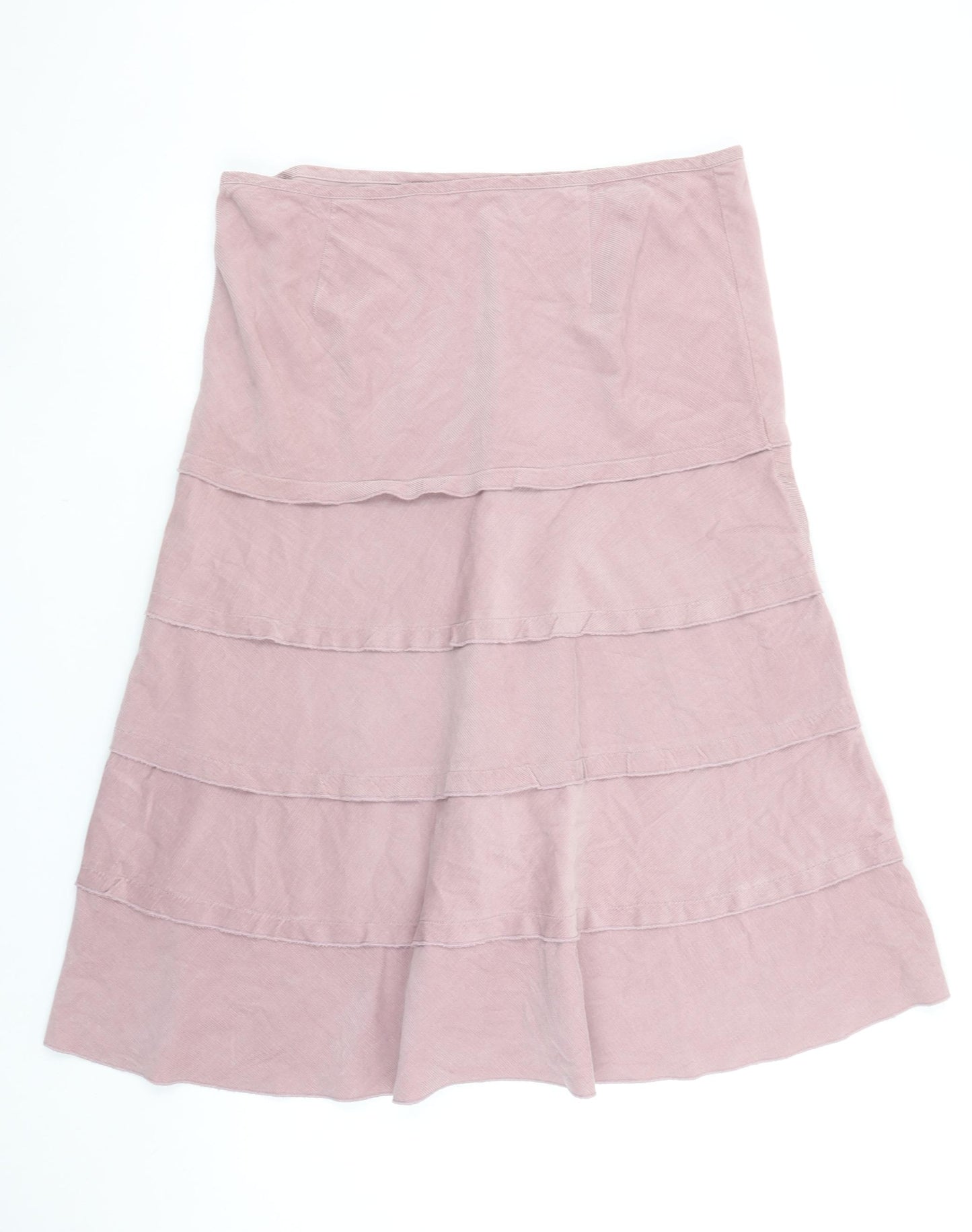 b casual Women Pink A-Line Cotton Midi Skirt Size 14