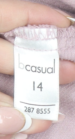 b casual Women Pink A-Line Cotton Midi Skirt Size 14