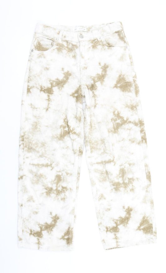 Zara Girls Beige Tie Dye Corduroy Chino Trousers 13-14 Years