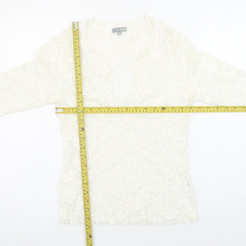 Marks and Spencer Per Una Ivory Lace 3/4 Sleeve Tunic Blouse Size 12