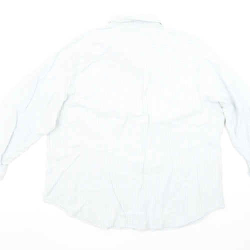 Orvis Women Blue Striped Button-Up Cotton Shirt Size 16