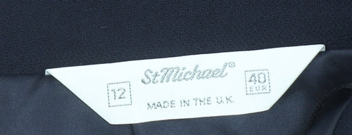 Marks and Spencer Women’s Navy Wool Pencil Skirt Size 12 Vintage