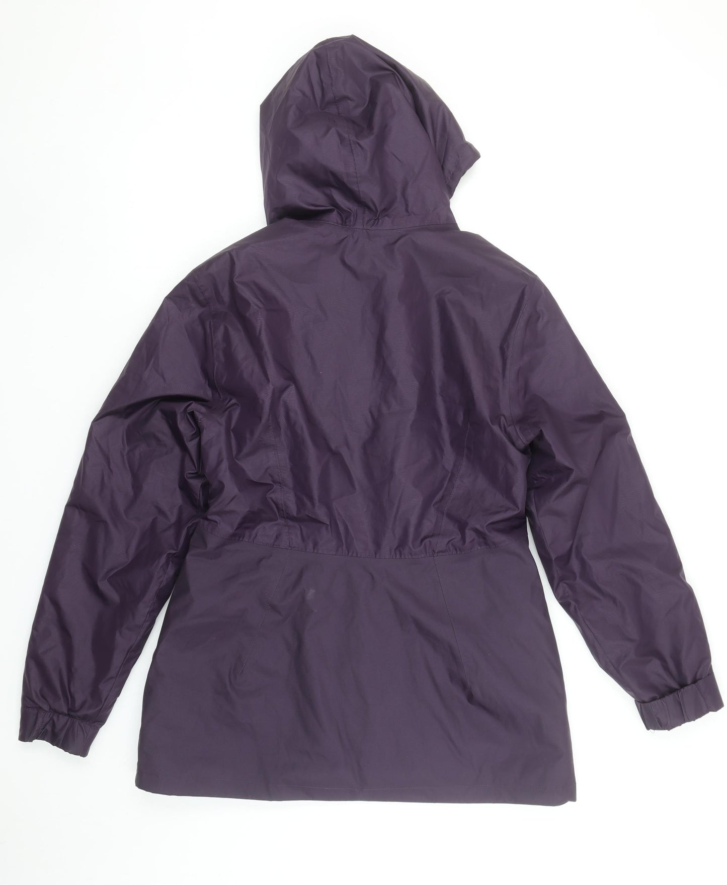 Quechua Women Purple Waterproof Hooded Rain Coat Jacket Size 12