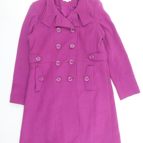 Perrie Women’s Purple Button Mid-Length Pea Coat Size 14