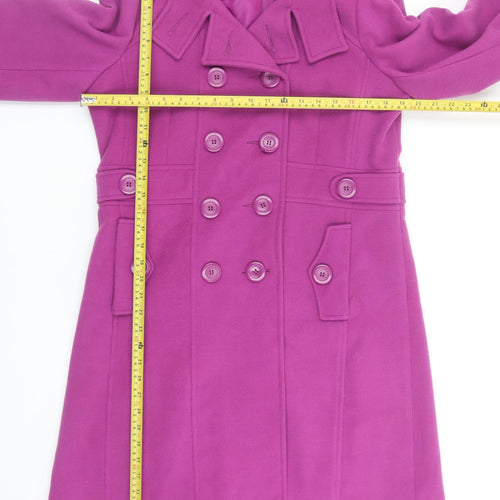 Perrie Women’s Purple Button Mid-Length Pea Coat Size 14