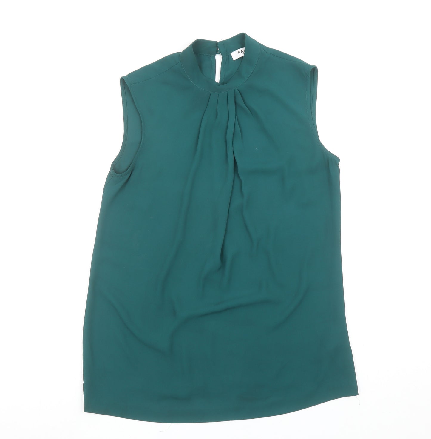 Farhi by Nicole Farhi Green Sleeveless High Neck Women's Blouse Size 10