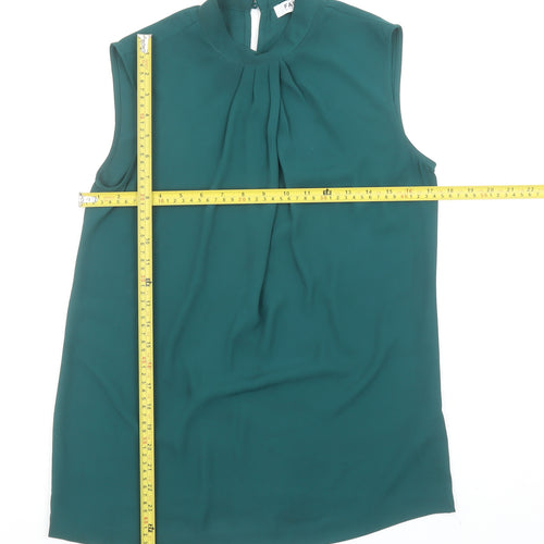 Farhi by Nicole Farhi Green Sleeveless High Neck Women's Blouse Size 10