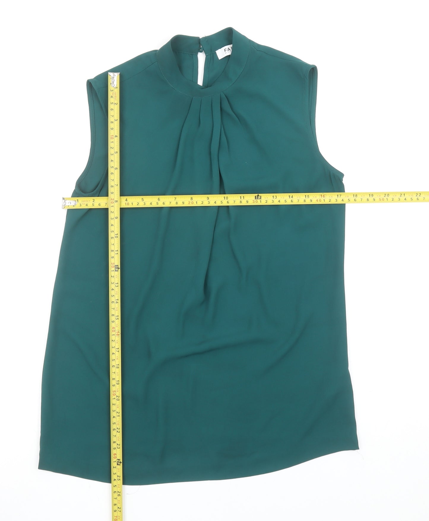 Farhi by Nicole Farhi Green Sleeveless High Neck Women's Blouse Size 10