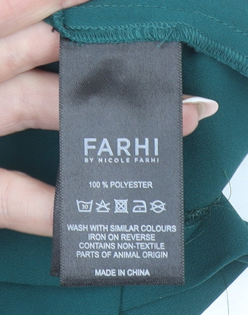 Farhi by Nicole Farhi Green Sleeveless High Neck Women's Blouse Size 10