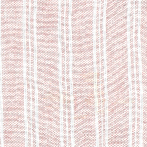 Esmara Women's Pink Striped Linen Blend V-Neck Tunic Blouse Size 10