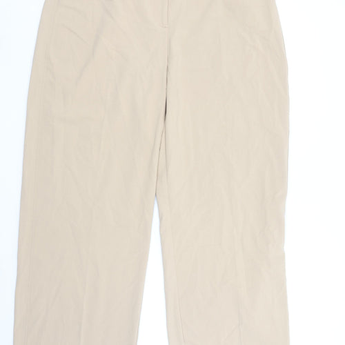 Bershka Women’s Beige Chino Trousers Size 16 Straight Leg