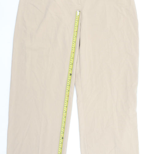 Bershka Women’s Beige Chino Trousers Size 16 Straight Leg