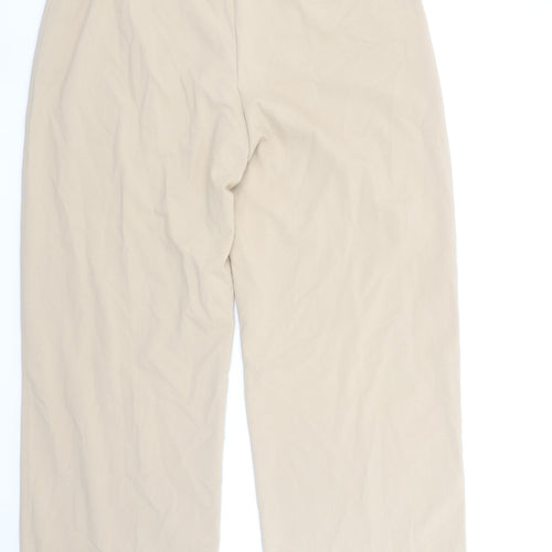 Bershka Women’s Beige Chino Trousers Size 16 Straight Leg