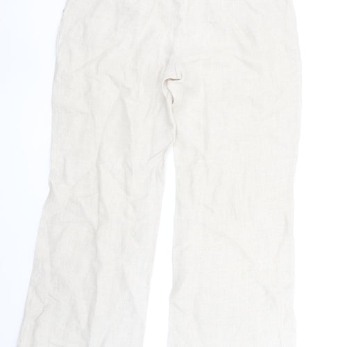 Alex & Co. Women Beige Linen Wide-Leg Trousers Size 16
