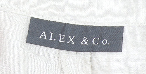 Alex & Co. Women Beige Linen Wide-Leg Trousers Size 16