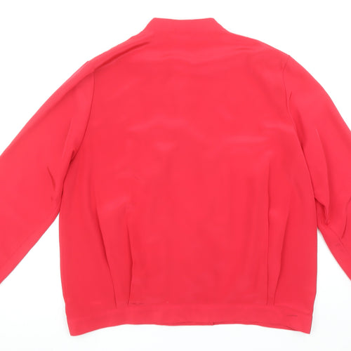 Alexon Womens Red Long Sleeve Wrap Blouse Size 16 Classic Style