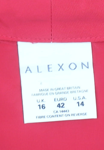 Alexon Womens Red Long Sleeve Wrap Blouse Size 16 Classic Style