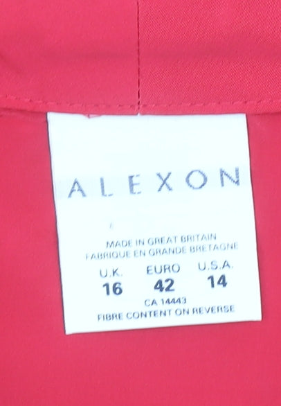 Alexon Womens Red Long Sleeve Wrap Blouse Size 16 Classic Style