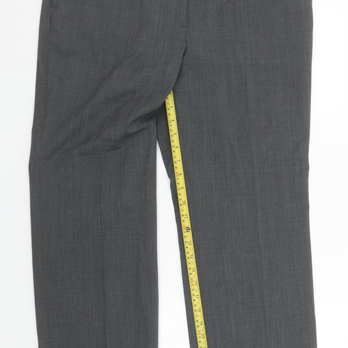 Gardeur Women's Grey Wool Blend Straight Leg Dress Trousers Size 16