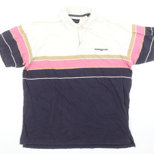 Henri Lloyd Men’s Multicoloured XL Striped Cotton Polo Shirt