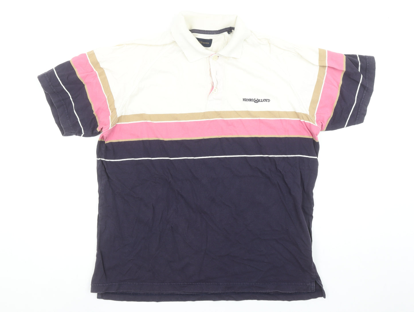 Henri Lloyd Men’s Multicoloured XL Striped Cotton Polo Shirt