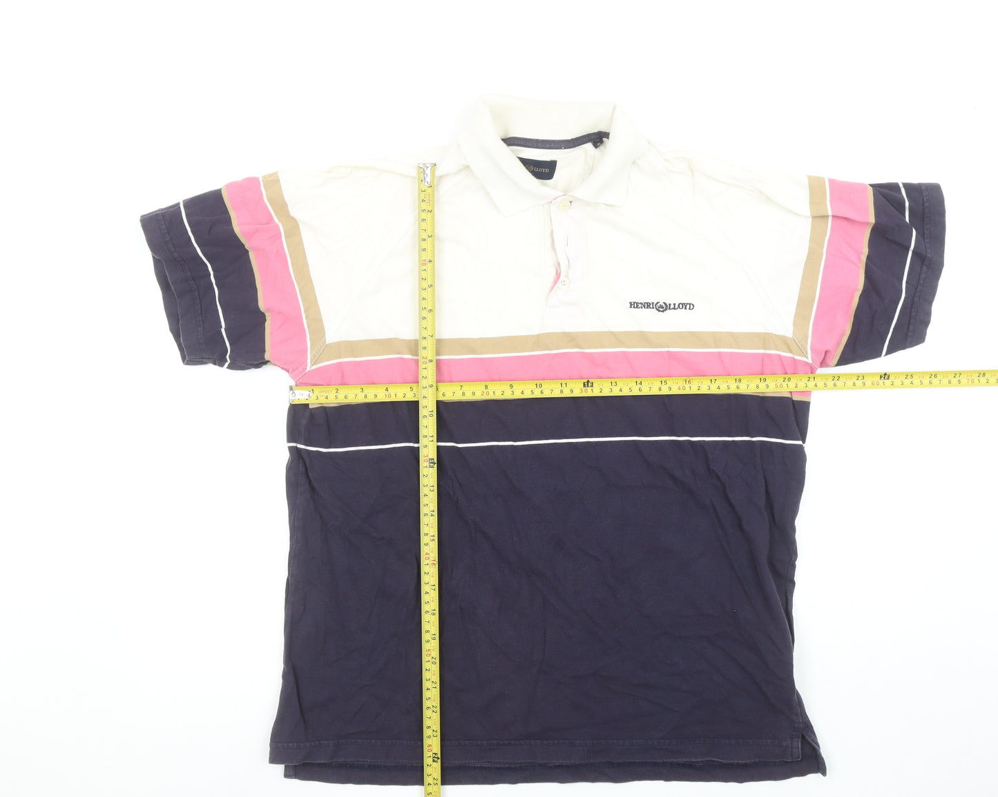 Henri Lloyd Men’s Multicoloured XL Striped Cotton Polo Shirt