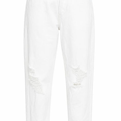 Primark Women’s White Mom Jeans Size 8 Distressed Denim High Rise