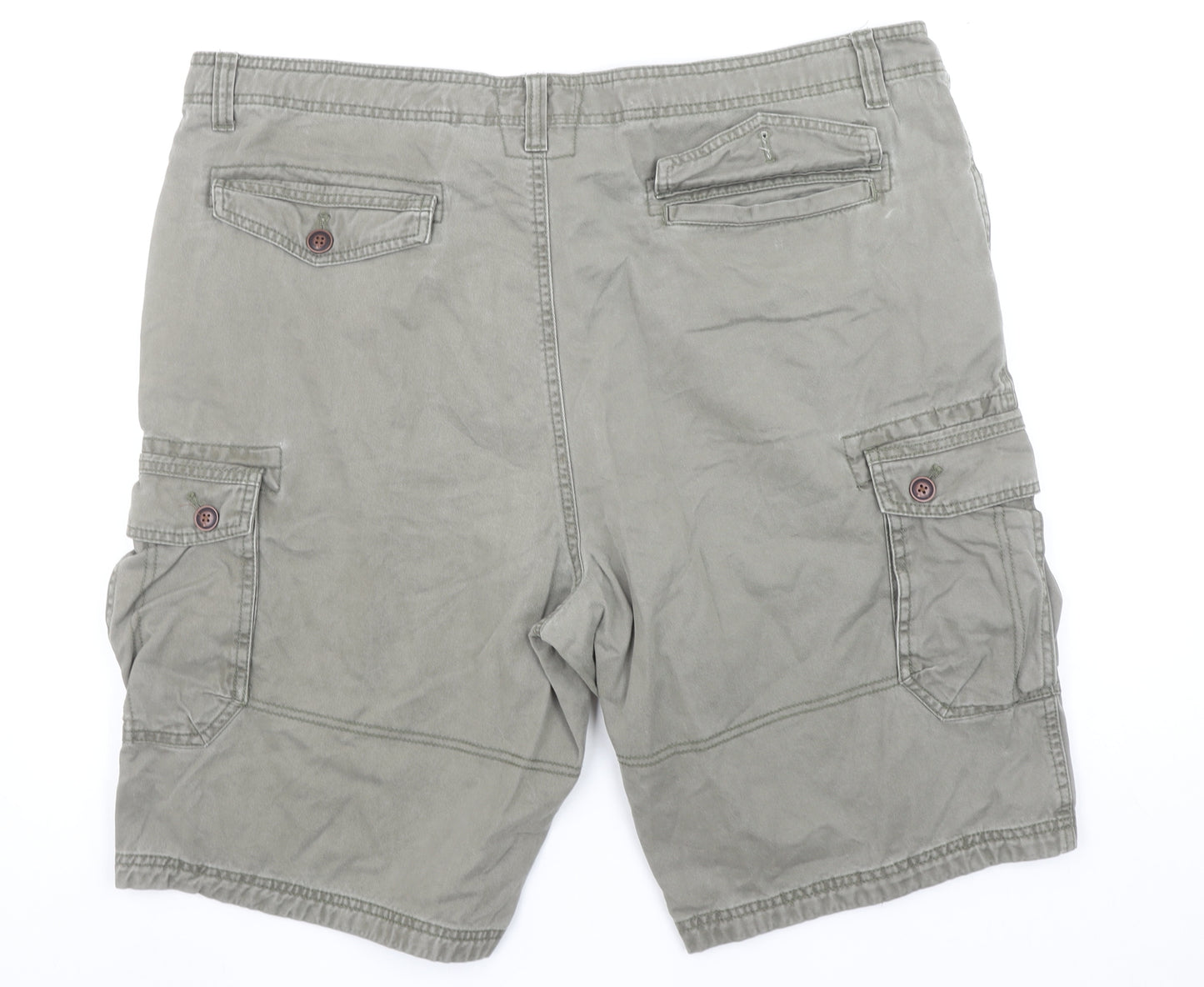 Mantaray Men's Green Cargo Shorts Size 42 Cotton Casual Outdoor