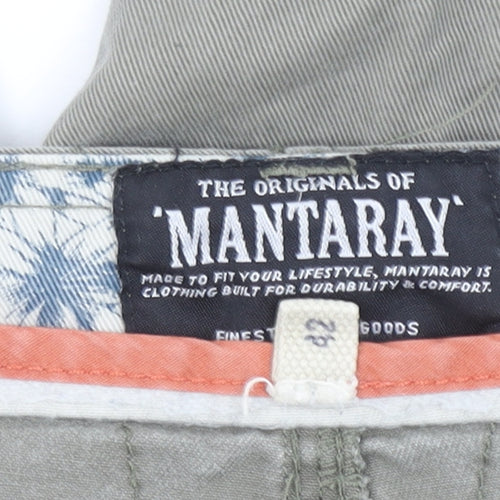 Mantaray Men's Green Cargo Shorts Size 42 Cotton Casual Outdoor