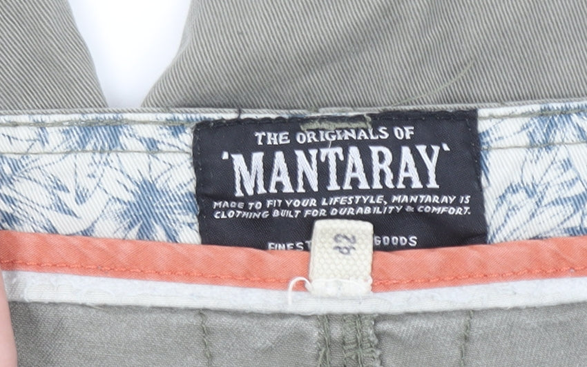 Mantaray Men's Green Cargo Shorts Size 42 Cotton Casual Outdoor