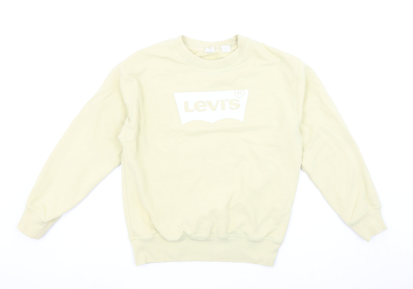 Levi's Womens Beige Crew Neck Cotton Logo Sweatshirt Size S