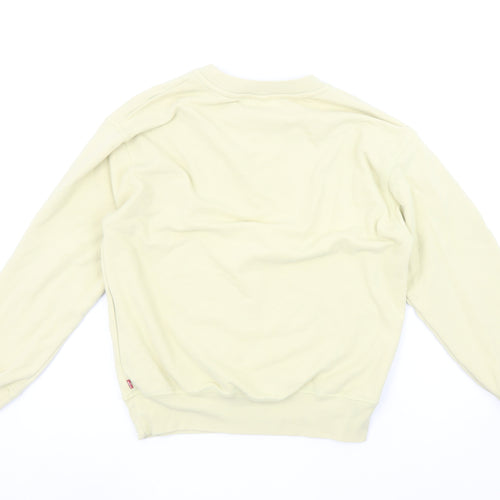 Levi's Womens Beige Crew Neck Cotton Logo Sweatshirt Size S
