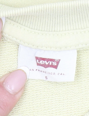 Levi's Womens Beige Crew Neck Cotton Logo Sweatshirt Size S