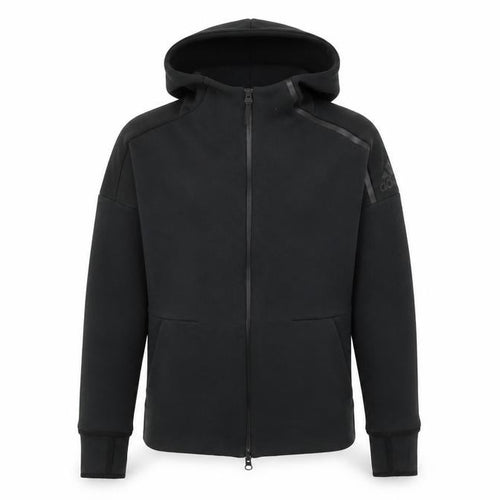 adidas Girls Black Full Zip Hoodie Size 12-13 Years Hooded Sportswear