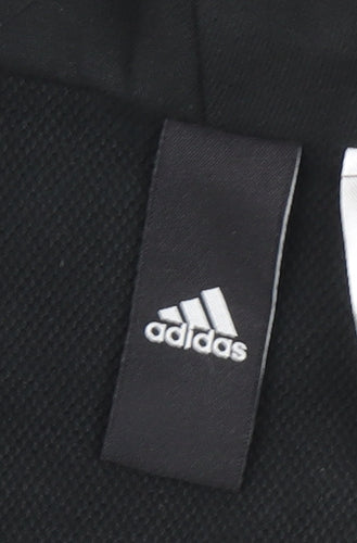 adidas Girls Black Full Zip Hoodie Size 12-13 Years Hooded Sportswear