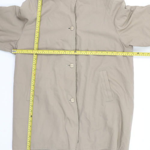 Amari Women’s Beige Mid-Length Lined Button Overcoat Size 14