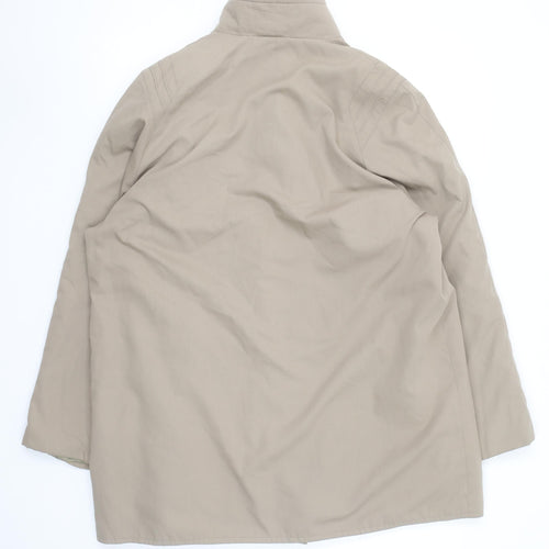 Amari Women’s Beige Mid-Length Lined Button Overcoat Size 14