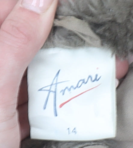 Amari Women’s Beige Mid-Length Lined Button Overcoat Size 14