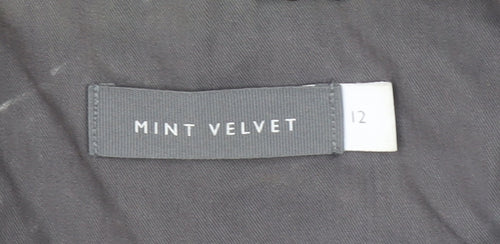 Mint Velvet Women Grey Size 12 Long Hooded Parka Jacket