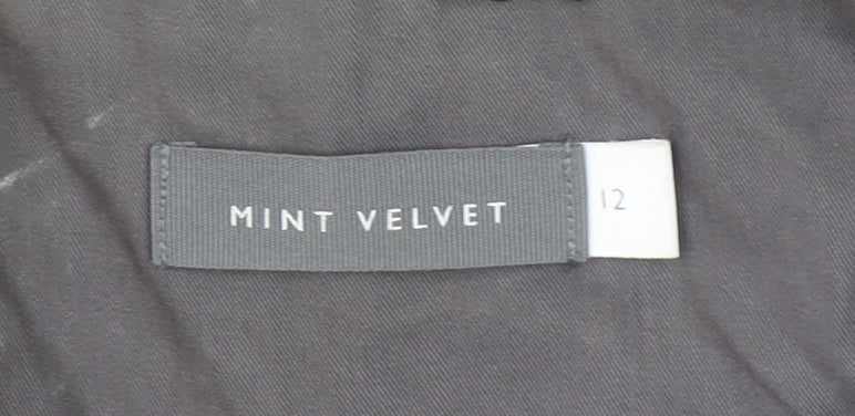 Mint Velvet Women Grey Size 12 Long Hooded Parka Jacket