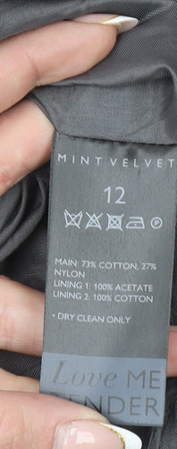 Mint Velvet Women Grey Size 12 Long Hooded Parka Jacket
