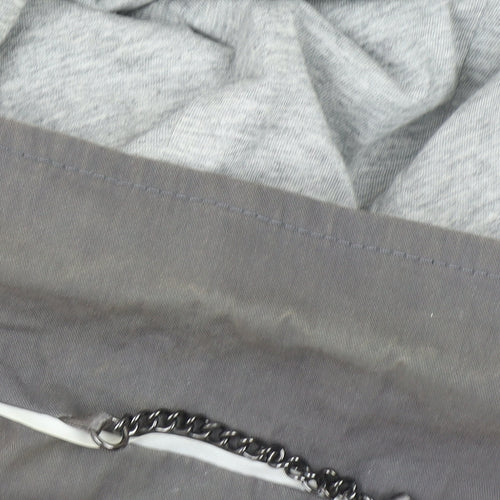 Mint Velvet Women Grey Size 12 Long Hooded Parka Jacket