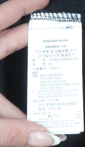Adidas Women's Black Full Zip Hoodie Size 12 Cotton Blend