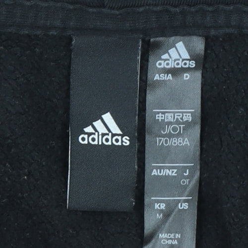 Adidas Women's Black Full Zip Hoodie Size 12 Cotton Blend