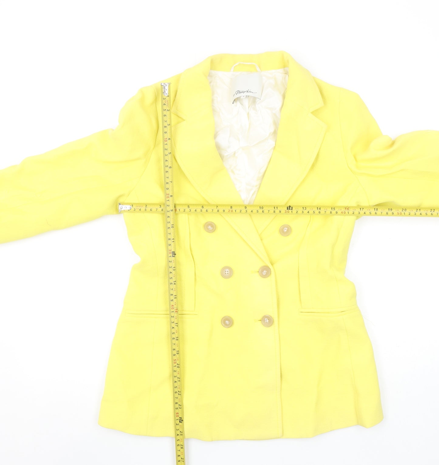 3.1 Phillip Lim Womens Yellow Double-Breasted Blazer Size 8