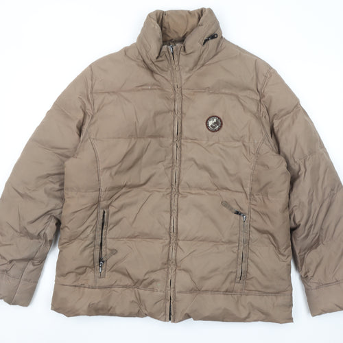 Abrams Men's Brown Puffer Jacket S Down Fill Winter Coat