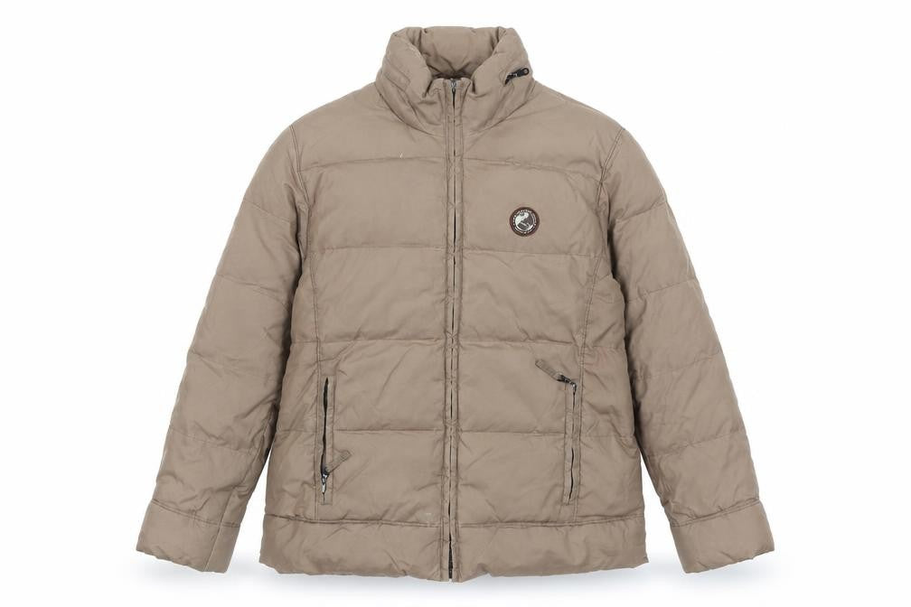 Abrams Men's Brown Puffer Jacket S Down Fill Winter Coat