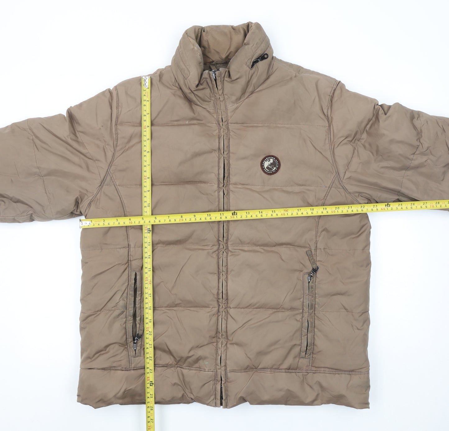 Abrams Men's Brown Puffer Jacket S Down Fill Winter Coat